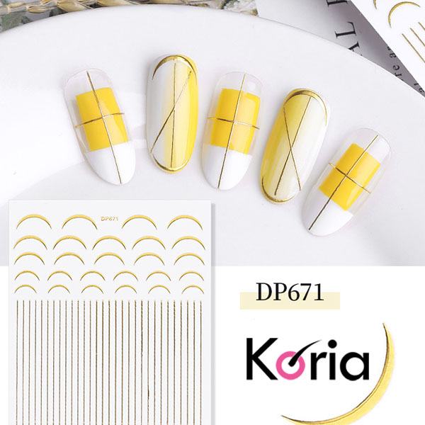 Sticker nail 3D Koria màu vàng Gold (DP671)