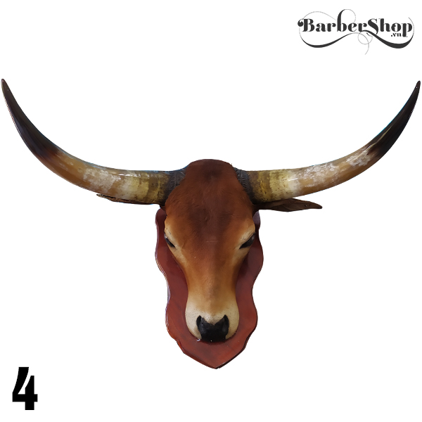 Đầu bò trang trí tiệm phong cách barbershop mẫu 1.4.5.9