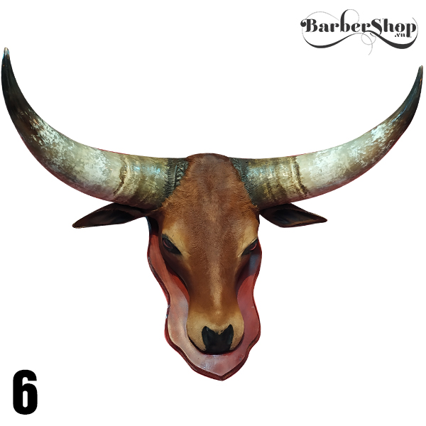 Đầu bò trang trí tiệm cỡ lớn barbershop mẫu 6
