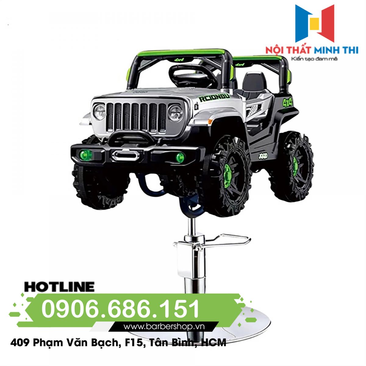 ghế cắt tóc trẻ em BKID Jepp Wrangler